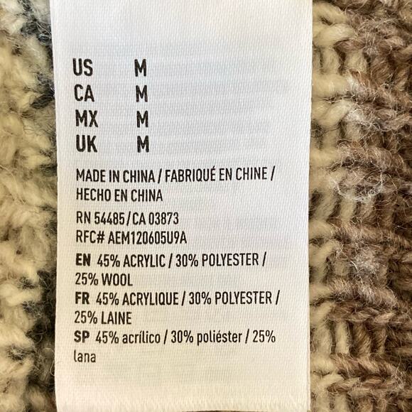 American Eagle Pullover Sweater Wool Blend Scoop MED Aztec Western Cowgirl - Picture 8 of 9